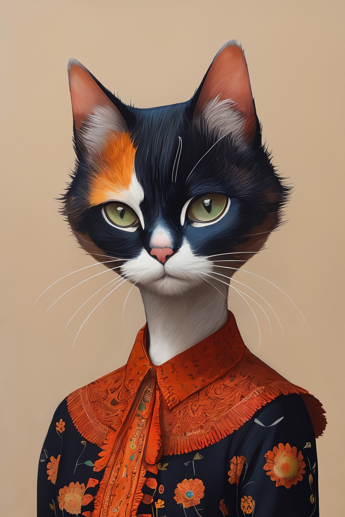 masterpiece,best quality,<lora:tbh146-:0.7>,portrait of cat,illustration,style of Karla Gerard,